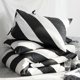 thumbnail image 4 of 100% Algodón Negro Blanco Rayas Diagonales Funda Nórdica Queen Juego de Cama, 4 of 8
