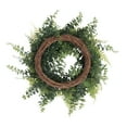thumbnail image 2 of Vickerman 18" Artificial Green Buckler Fern and Grass Wreath., 2 of 3