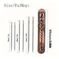 thumbnail image 3 of HLONK 1pc Vintage Embossed Alloy Needle Case With 12/24pcs Side Threading Blind Needles Set  Sewing Needle Storage Container  Elegant Craftsmanship, 3 of 6