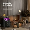 thumbnail image 5 of Nightstand with LED Light, Charging Station, 3 Deep Drawers & Shelves, Modern Wood Night Stand Bed Side End Table with Glossy Front for Bedroom & Living Room, 5 of 6