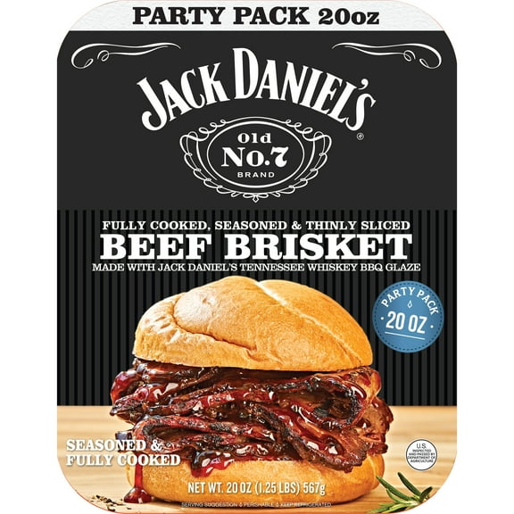Jack Daniel's Seasoned Beef Brisket, Fully Cooked, Ready to Heat, 20 oz Tray (Refrigerated)