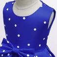 thumbnail image 5 of Otqutp Girl's Sleeveless Polka Dot High Low Tutu Dress Wedding Princess Pageant Christmas 50s Rockabilly Party Evening Gown(Blue,6-7 Years), 5 of 8