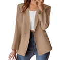 thumbnail image 5 of Women's 2025 Fall Winter Office Blazer, Notch Lapel Slim Fit Open Front Jacket, Business Casual Work Suit for Women, Tailored Career Blazer with Pockets, Professional Long Sleeve Coat Khaki XL, 5 of 10