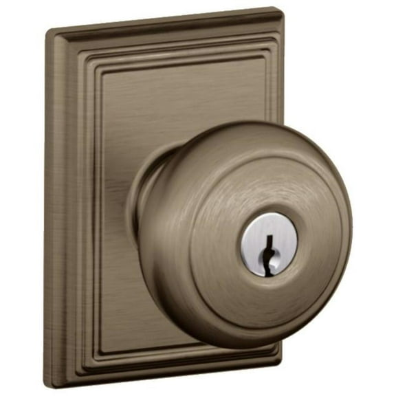 Schlage F51-And-Add Andover Keyed Entry Door Knob Set - Grey