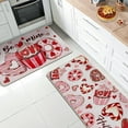 thumbnail image 2 of Valentines Day Dessert Kitchen Rugs Set of 2, Pink Cupcake Donuts Chocolate Love Hearts Be Mine Kitchen Mats Decor, Anniversary Wedding Floor Door Mat Home Decorations - 17x29 and 17x47 Inch, 2 of 6