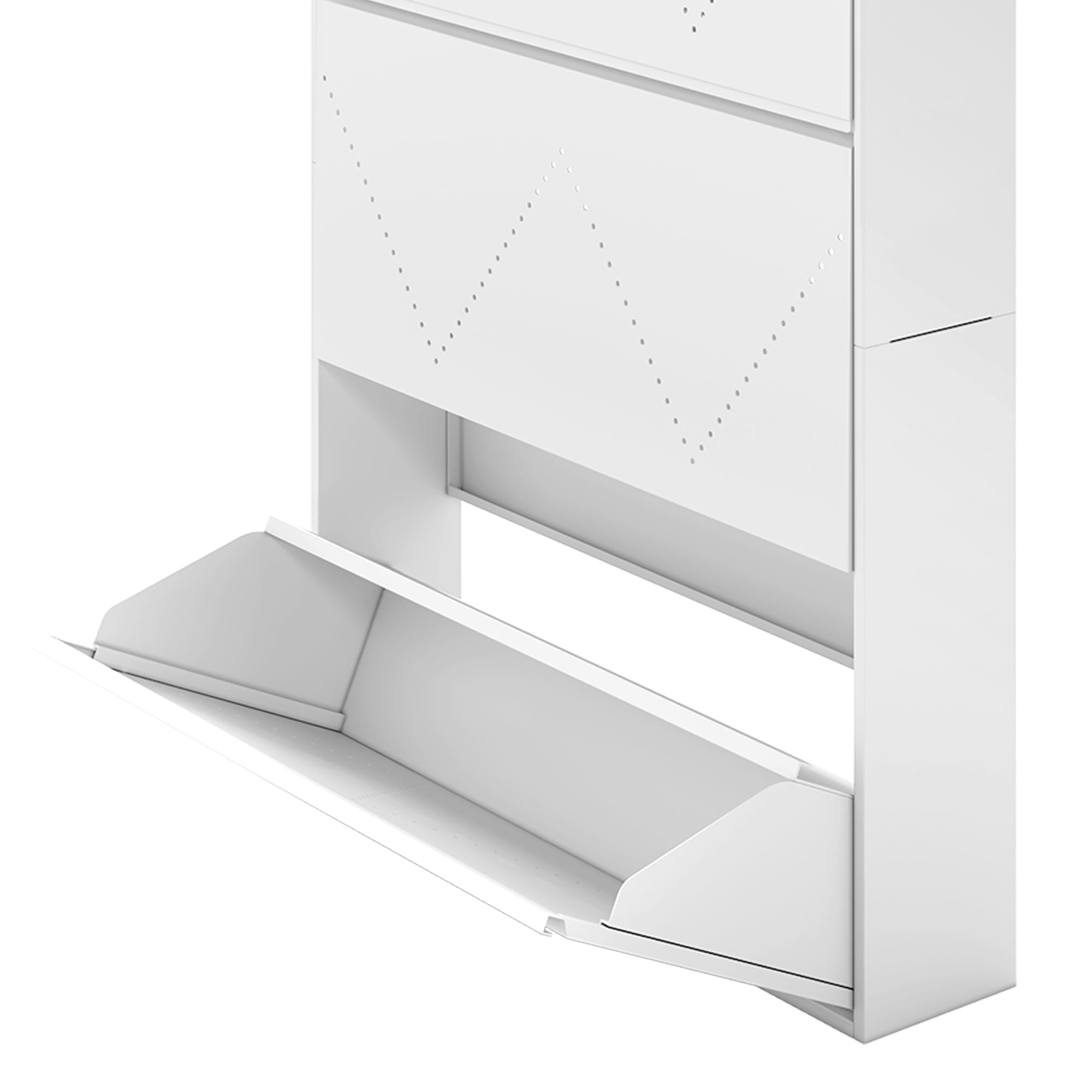 Uforic 3-Drawer Metal Shoe Storage Cabinet, Wall Mount Shoe Rack Organizer, White