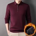 thumbnail image 2 of LNWUY Men's Long Sleeve Shirts Quick Dry Performance Shirt Spring Autumn Solid Color Padded Keep Warm Button T-Shirts Red XL, 2 of 3