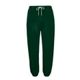 thumbnail image 6 of LNZGNM Big and Tall Sweatpants Men Casual Elastic Waist Straight Leg Sweatpants Drawstring Fleece Cargo Sweatpant S-5XL Lightweight Trackpants Workout Running Sweat Pants, Dark Green M, 6 of 8