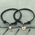 thumbnail image 4 of opvise 1 Pair Couple Bracelet Chic Adjustable Resin Key Heart Lock Chain Bangle for Dating, 4 of 8