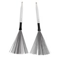 thumbnail image 4 of Drum Brush, Maple Rubber Steel Wire Instrument Brush 2PCS Compact  For Drummer, 4 of 7