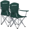 thumbnail image 1 of SONGMICS Silla de Camping, Juego de 2 Sillas de Exterior, Respaldo Alto, Apoyabrazos, Bolsillo para Tazas, Portátil, Plegable, Carga de 330 lbs, Acampada, Jardín, Pesca, Terraza, Verde Oscuro, 1 of 5
