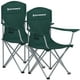thumbnail image 1 of SONGMICS Silla de Camping, Juego de 2 Sillas de Exterior, Respaldo Alto, Apoyabrazos, Bolsillo para Tazas, Portátil, Plegable, Carga de 330 lbs, Acampada, Jardín, Pesca, Terraza, Verde Oscuro, 1 of 5