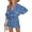 Royal Blue, variant on Women'S Summer Romper Lace Up Printed Half Sleeves Casual Wide Leg Mini One-Piece Jumpsuit Green XL