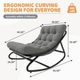 thumbnail image 2 of Outdoor Papasan Rocking Chair with Removable Cushion, Adjustable Swing Range, 450 Lbs Capacity Rust-Resistant Metal Frame Oversized Patio Egg Rocking Chair, for Patio Garden, Living Room, 2 of 7