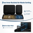 thumbnail image 2 of 13.2+5.2 Gallon Dual Compartment Step Trash Can, Stainless Steel Recycling Garbage Bin with Soft Close Lid & Removable Inner Buckets, Hands-Free Kitchen Waste Sorting Bin, 2 of 6