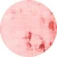 thumbnail image 1 of Ahgly Company Machine Washable Indoor Round Abstract Red Modern Area Rugs, 3' Round, 1 of 4