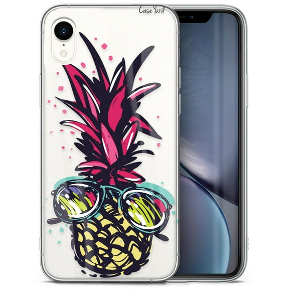 Case Yard iPhone-XR Case Clear Soft & Flexible TPU Ultra Low Profile Slim Fit Thin Shockproof Transparent Bumper Protective Cover Drop Protective Cell Phone Cases (Pineapple in Paradise)