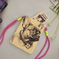 thumbnail image 2 of Lightweight Crossbody Cell Phone Purse Bag with Arm Band, Wallet & Key Pouch for Walking, Travel and Hiking, Bulldog Sketch, Fuchusia, 2 of 7
