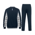 thumbnail image 3 of Men's 2Pc V Neck Tracksuit, 4 Way Stretch Reflective for Gym Running Navy Light Gray M, 3 of 8