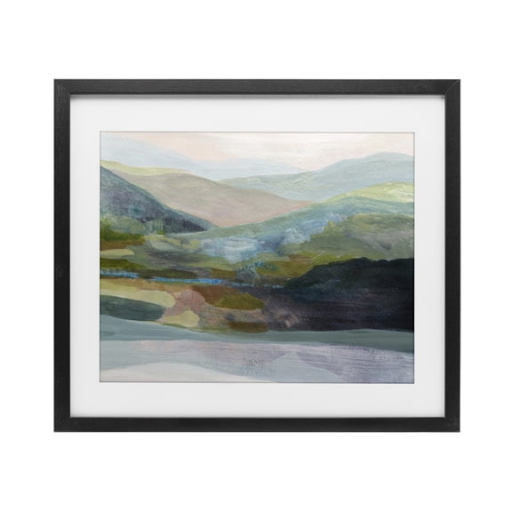Stupell Industries Traditional Misty Morning Mountain Gradient Black Framed Print Under Glass, 16 x 13, by Farren Lee