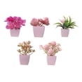 thumbnail image 2 of 5 miniplantas artificiales en maceta, flores artificiales decorativas, bonsái de imitación para estantería, baño, escritorio, decoración del hogar. Estilo A, 2 of 8