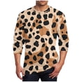thumbnail image 1 of Blusas y camisas de manga larga y cuello redondo para hombre, estilo casual, estampado, cuello redondo, manga corta, poliéster, 1 of 4