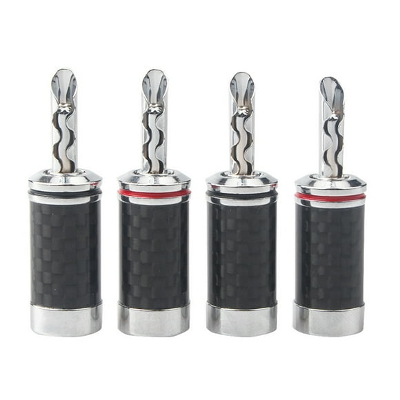 16Pcs Banana Plugs Hi-End HIFI DIY Carbon Fiber Copper Plated Rhodium Electrical Audio Jack Banana Connector Plug