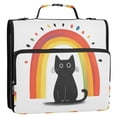 thumbnail image 5 of FORMRS Zipper Binder with Shoulder Strap 2-inch Ring 500 Sheet Capacity File Bag, Black Cat Rainbow, 5 of 5