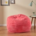 thumbnail image 1 of Kenli Beanbag en Velours Côtelé Moderne de 3 Pieds, Rose Rose, 1 of 1