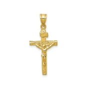 FJC Finejewelers 10 kt Yellow Gold INRI Crucifix Charm 31 x 13 mm