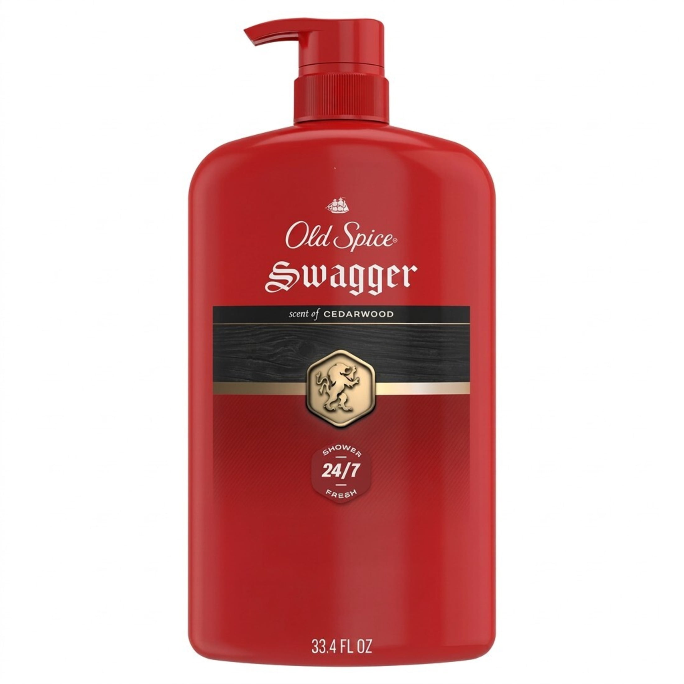 (3 pack) Old Spice Red Collection Body Wash for Men, Swagger Scent, Shower Fresh, Lasting Scent, 33.4 fl oz
