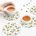 thumbnail image 4 of Leather Coasters with Heat-resistant for Drinks, Garlic coriander Pattern -标题2 Octagon, 4 of 5