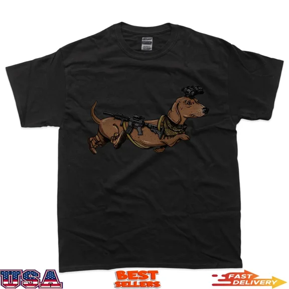Funny Dachshund NVG Meme Tactical Wiener Dog Art Unisex T-Shirt up to size 5XL