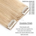 thumbnail image 4 of Benehair 100% Real Remy Human Hair Extensions Clip In Thick Double Weft Full Head 10"-24" Blonde Women Caramel Hair, 4 of 11