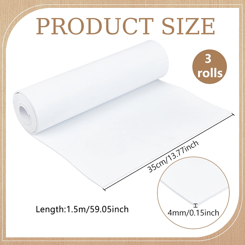 EVA Puffy Foam Roll Rectangle White 1500x350x4mm