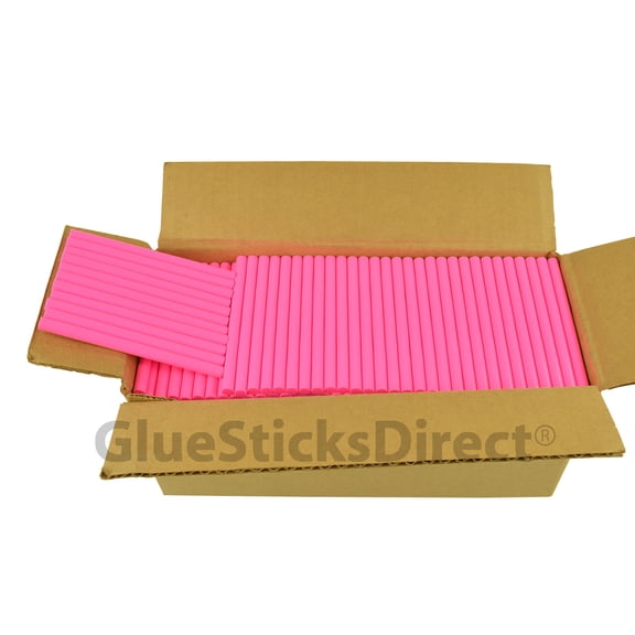 GlueSticksDirect Neon Pink Colored Glue Sticks 5/16" X 4" 5 lbs