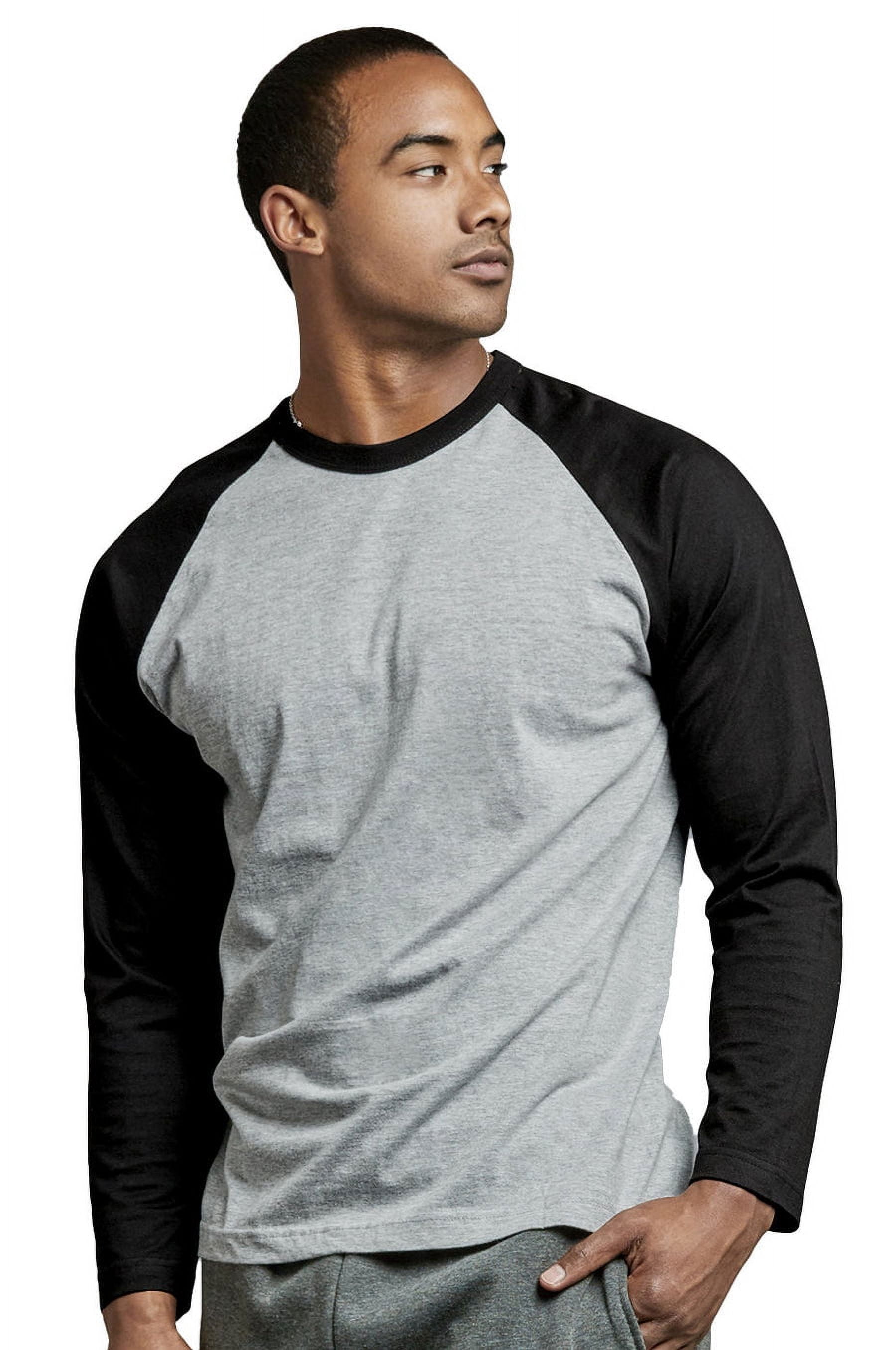 TOP PRO Men & Women Long Sleeve Baseball Raglan Tee Shirt Top (S-3XL)