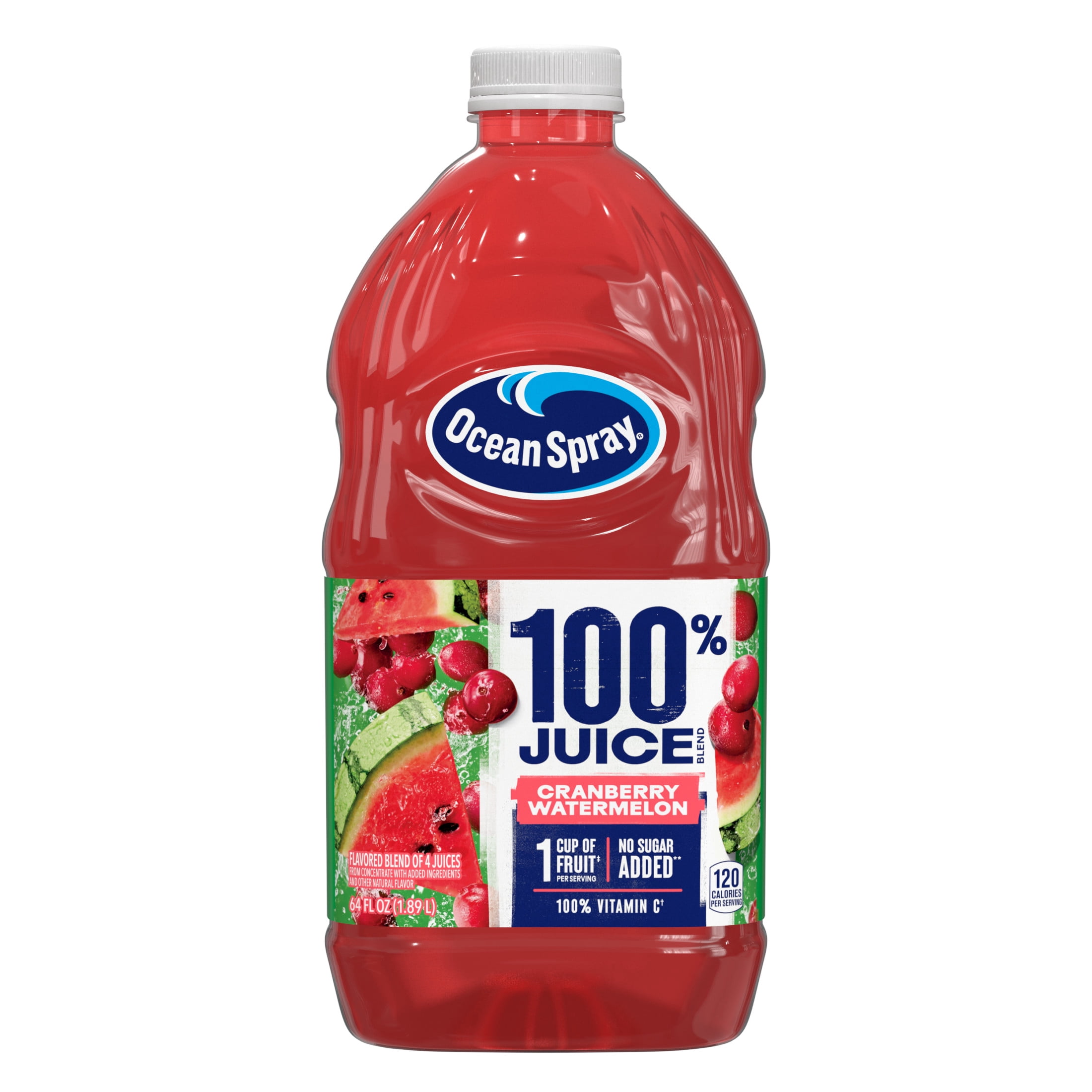 Ocean Spray® 100% Juice Cranberry Watermelon Juice Blend, 64 fl oz Bottle