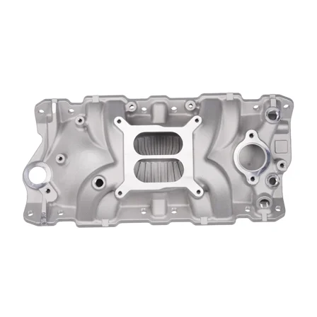 WOLFWO Dual Plane Front Intake Manifold Fits for Small Block Chevy SBC 262-400 1955-1986