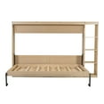 thumbnail image 4 of Euroco Wood Full Size Murphy Bed, Wall Bed with Shelves and Cabinet, Convertibe into Cabinet for Bedroom, Natural, 4 of 15