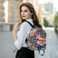 thumbnail image 6 of FORMRS Mini Backpack Purse for Women Quilted Travel Daypack Casual Shoulder Bag, Vibrant Pink Floral Pattern, 6 of 7