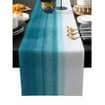 thumbnail image 2 of Turquoise White Ombre Cotton Linen Small Table Runner 13 x 60 inch Modern Country Abstract Stripes Non-slip Rectangular Dining Table Decor for Wedding Party Holiday Dinner, 2 of 8