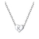 thumbnail image 1 of Collar de plata de ley 925 con inicial K Silvora♥ para mujer con corazón colgante y caja de regalo, 1 of 8