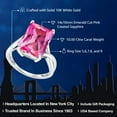 thumbnail image 2 of Gem Stone King 10K White Gold Pink Created Sapphire Engagement Ring for Women | 10.00 Cttw | Emerald Cut 14X10MM | Gemstone September Birthstone | Size 9, 2 of 6