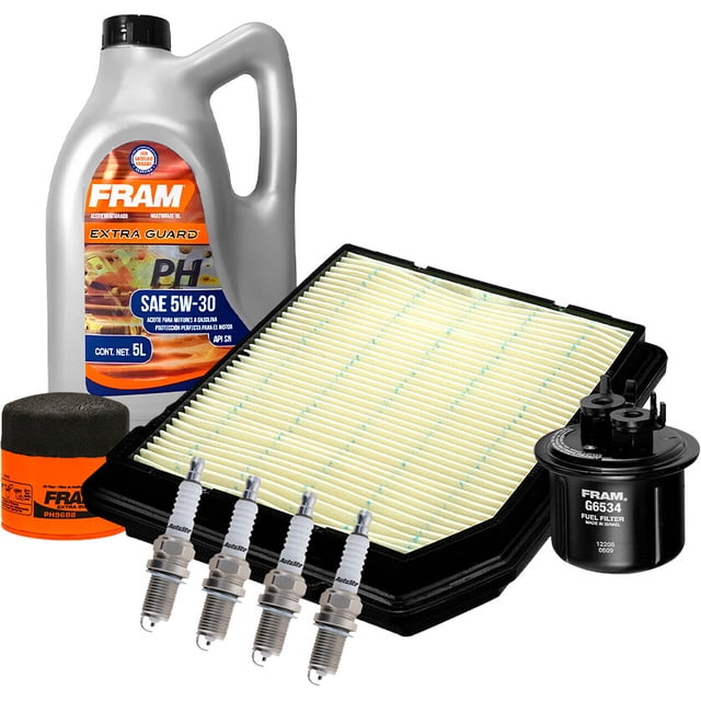 Kit De Afinación Con Aceite Mineral 5W30, Bujías Cobre, Filtro De Aire, Filtro De Aceite Y Filtro De Combustible 8 Piezas Compatible con Honda Civic L4 1.6L DE 1988 A 1991