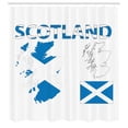 thumbnail image 2 of Ambesonne Scotland Shower Curtain, Country Map and the Flag, 69"Wx70"L, Cobalt Blue White, 2 of 4