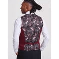 thumbnail image 2 of Tayion Mens Classic fit Double Breasted Button-Up Vest Suit Medium Red Solid, 2 of 2