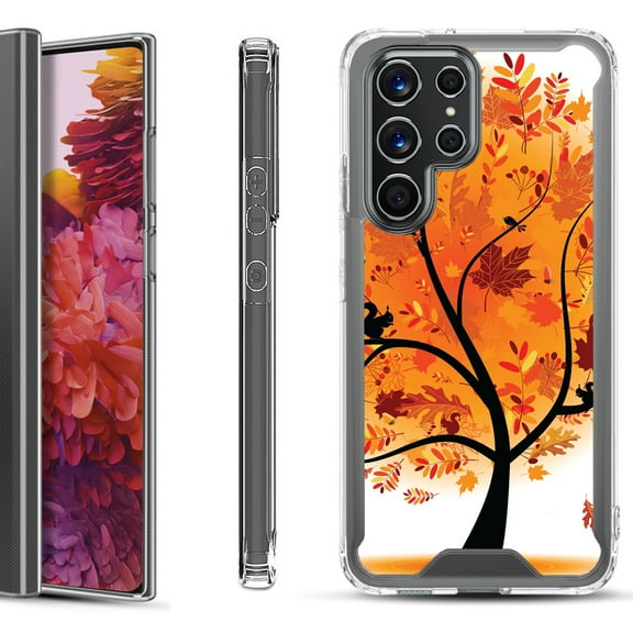 Shockproof Bumper Phone Case for Samsung Galaxy S22 Ultra 5G, by OneToughShield ® - Golden Tree