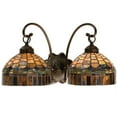 thumbnail image 1 of Meyda Tiffany Candice 2 LT Wall Sconce Amber Plum Glass Mahogany Bronze, 1 of 1