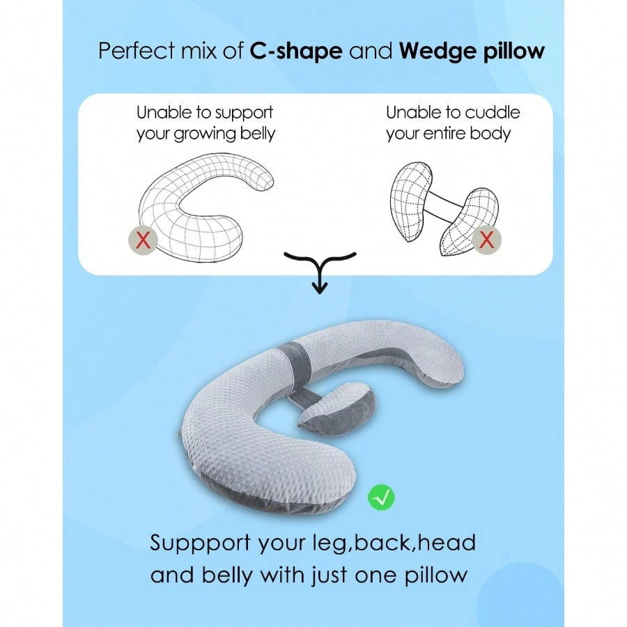 Pregnancy Pillows E Shaped Full Body Pillow For Sleeping With Pregnancy Wedge Pillow For Belly Support 60 Inch Maternity Pillow For Side Sleeper Grey Velvet
